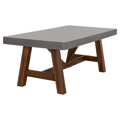 Dining Table Maeve Hm6575.01 Grey Fiber Cement Top--acacia Wood Legs 200x100x75hcm