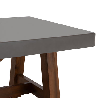 Dining Table Maeve Hm6575.01 Grey Fiber Cement Top--acacia Wood Legs 200x100x75hcm