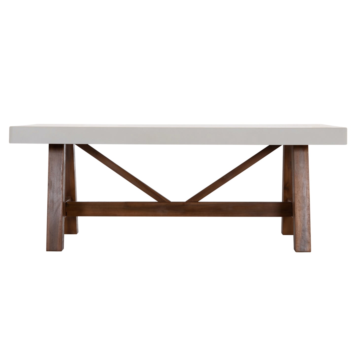 Dining Table Maeve Hm6575.02 Beige Fiber Cement Top--acacia Wood Legs 200x100x75hcm