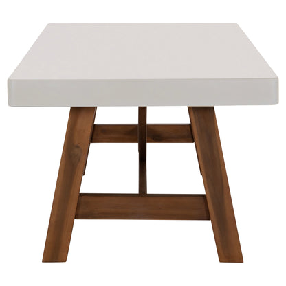 Dining Table Maeve Hm6575.02 Beige Fiber Cement Top--acacia Wood Legs 200x100x75hcm