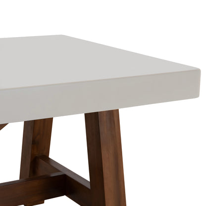 Dining Table Maeve Hm6575.02 Beige Fiber Cement Top--acacia Wood Legs 200x100x75hcm