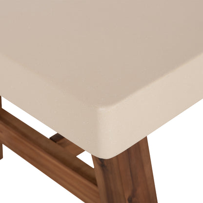 Dining Table Maeve Hm6575.02 Beige Fiber Cement Top--acacia Wood Legs 200x100x75hcm