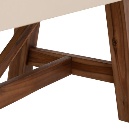 Dining Table Maeve Hm6575.02 Beige Fiber Cement Top--acacia Wood Legs 200x100x75hcm