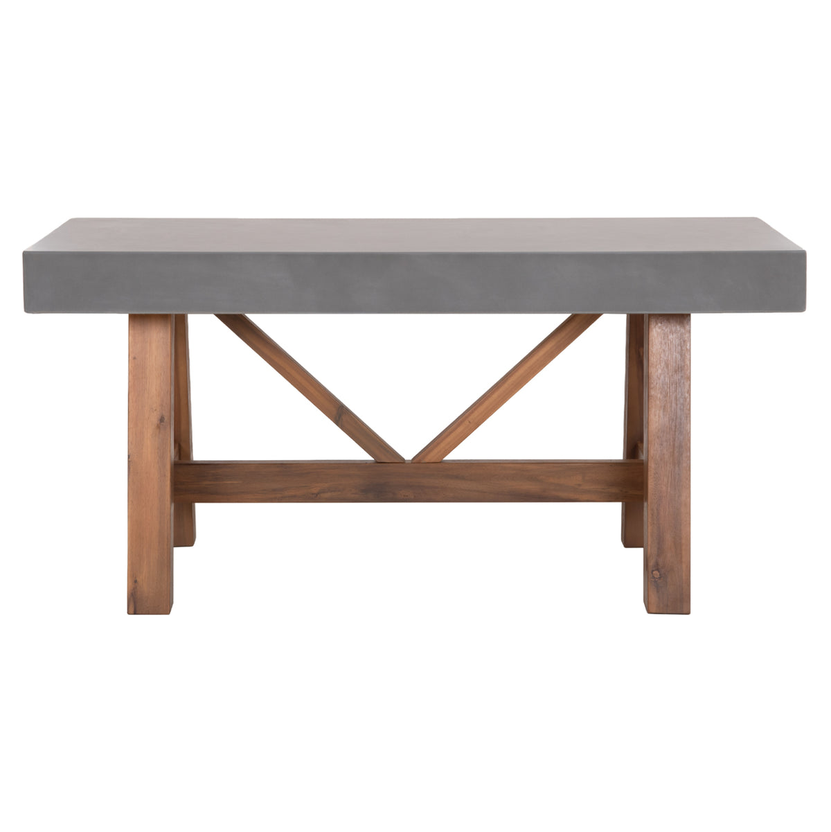 Dining Table Maeve Hm6596.01 Grey Fiber Cement Top--acacia Wood Legs 160x90x75hcm.