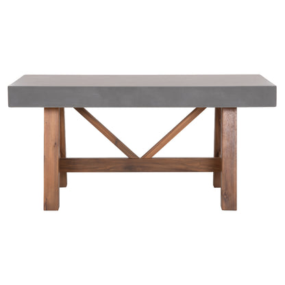 Dining Table Maeve Hm6596.01 Grey Fiber Cement Top--acacia Wood Legs 160x90x75hcm.