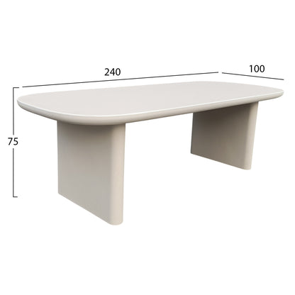 Dining Table Azami Hm6600.02 Beige Fiber Cement 240x100x75hcm