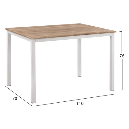 Dining Table Panya Hm8332.02, 110x70x76,sonoma,white Legs