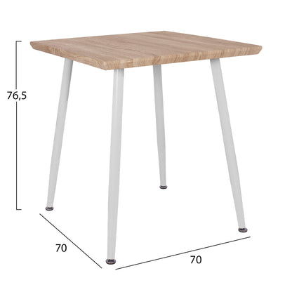 Dining Table Paloma Hm8335.02, 70x70x76.5, Sonoma, White Legs