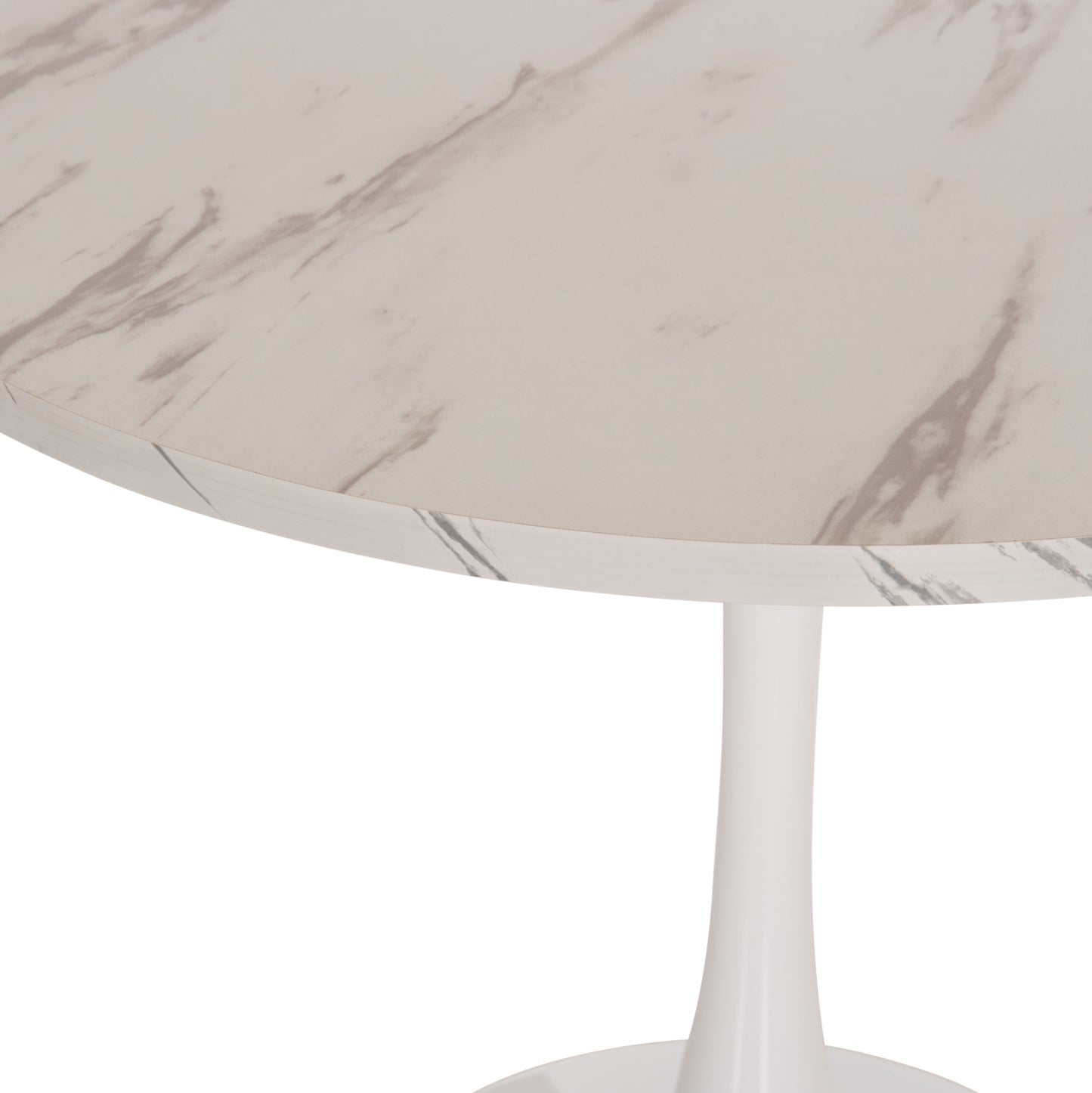 Round Dining Table Rollo Hm9421.11 Melamine In White Marble Metal Leg Φ90x74hcm.