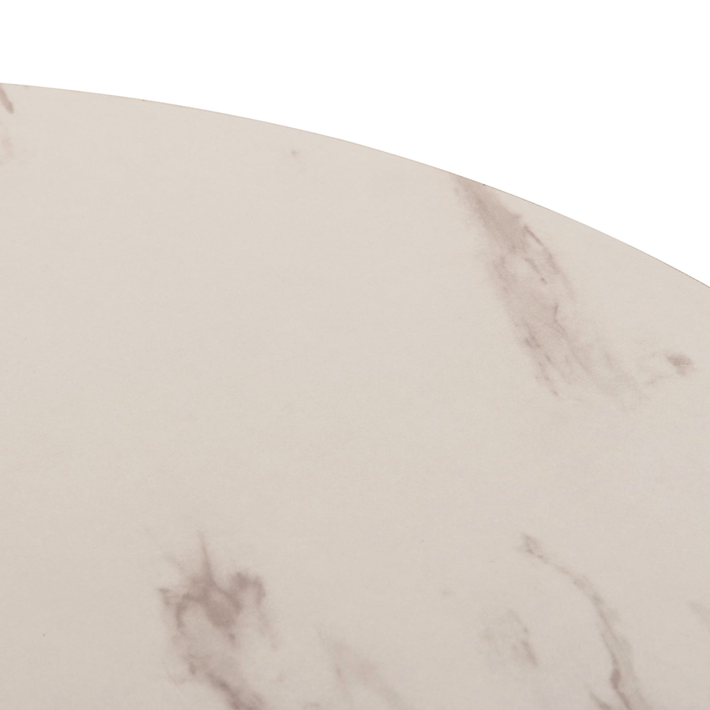 Round Dining Table Rollo Hm9421.11 Melamine In White Marble Metal Leg Φ90x74hcm.
