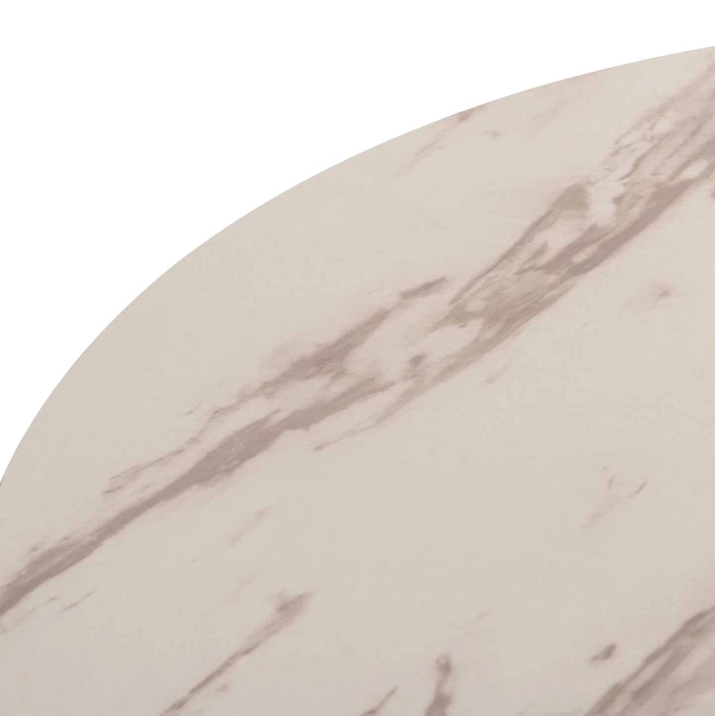 Round Dining Table Rollo Hm9421.11 Melamine In White Marble Metal Leg Φ90x74hcm.