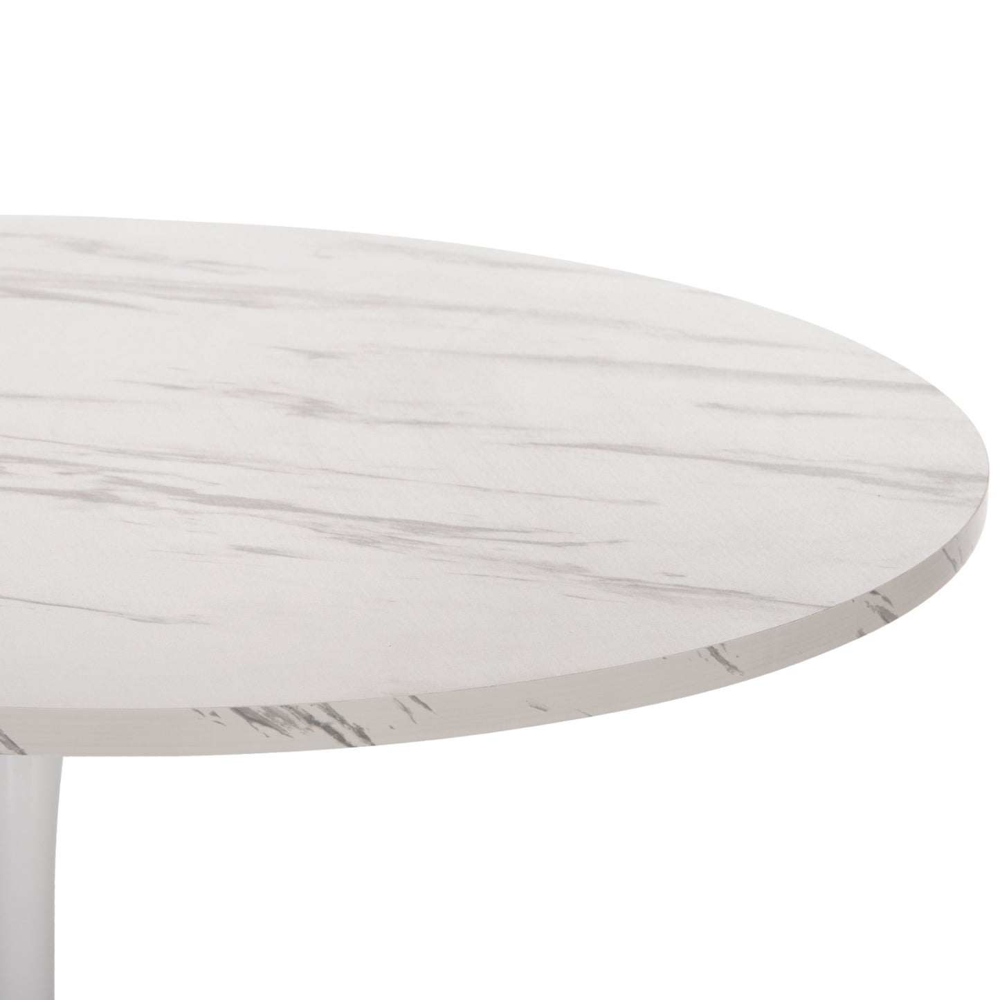 Round Dining Table Rollo Hm9422.11 Melamine In White Marble Metal Leg Φ120x74hcm.