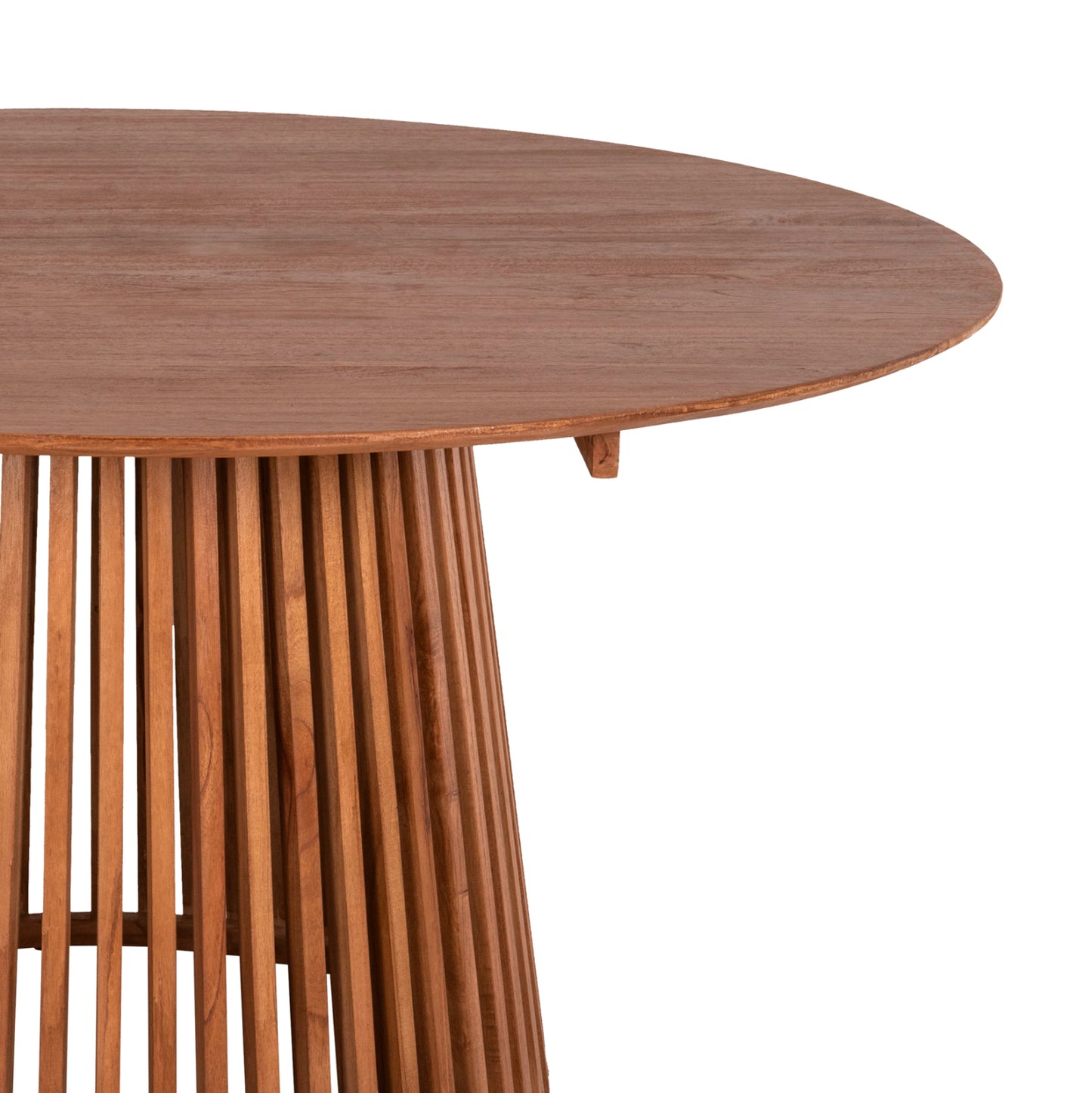 Dining Table Round Frantz ΗΜ9457.11 Solid Mindi Wood In Natural Φ150x75hcm.