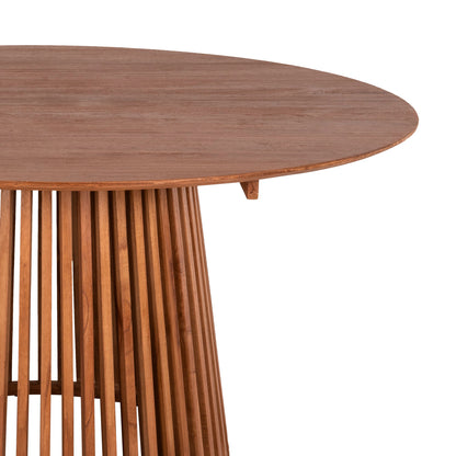Dining Table Round Frantz ΗΜ9457.11 Solid Mindi Wood In Natural Φ150x75hcm.