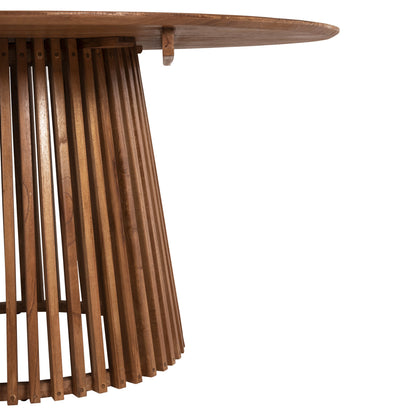 Dining Table Round Frantz ΗΜ9457.11 Solid Mindi Wood In Natural Φ150x75hcm.