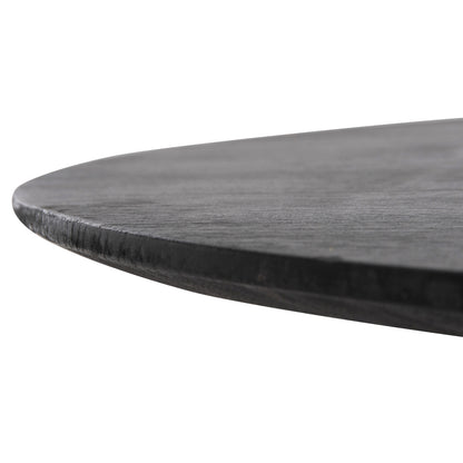 Dining Table Round Frantz Hm9457.12 Solid Mindi Wood In Black Φ150x75hcm.