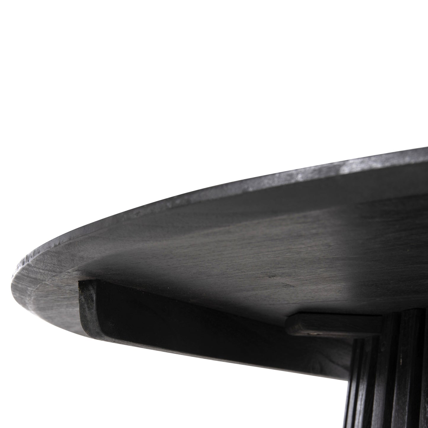Dining Table Round Frantz Hm9457.12 Solid Mindi Wood In Black Φ150x75hcm.
