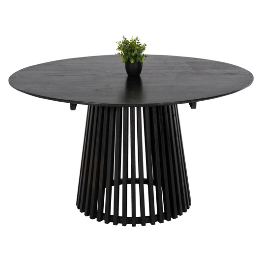 Dining Table Round Frantz Hm9457.12 Solid Mindi Wood In Black Φ150x75hcm.