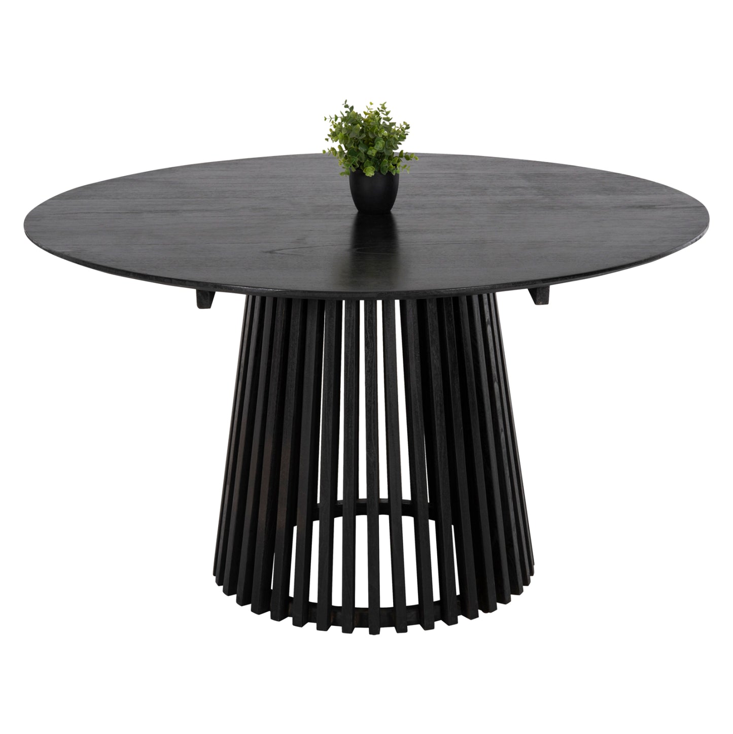 Dining Table Round Frantz Hm9457.12 Solid Mindi Wood In Black Φ150x75hcm.