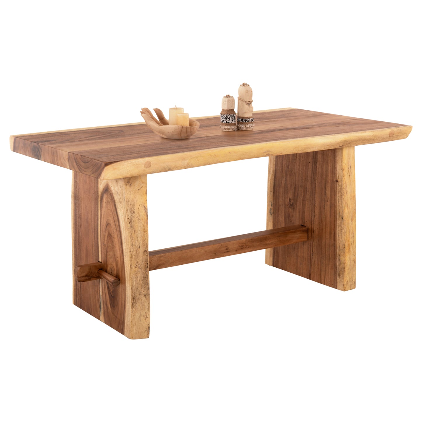 Dining Table Egon Hm9491 Solid Suar Wood 7,5cm.top In Natural Color 160x94,5x81,5hcm.