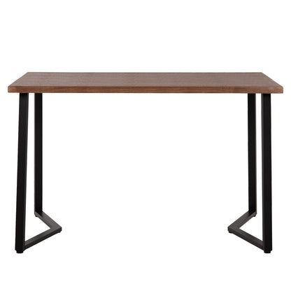 Dining Table Jay Hm9531 Walnut Colored Mdf-black Metal Legs 120x70x76hcm.