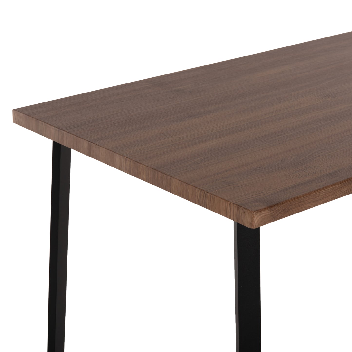 Dining Table Jay Hm9531 Walnut Colored Mdf-black Metal Legs 120x70x76hcm.
