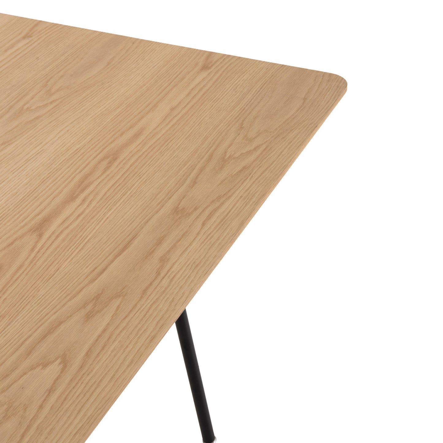 Dining Table Square Trenk Hm9614.01 Mdf With Oak Veneer In Natural-black Metal Legs 120x120x75hcm.