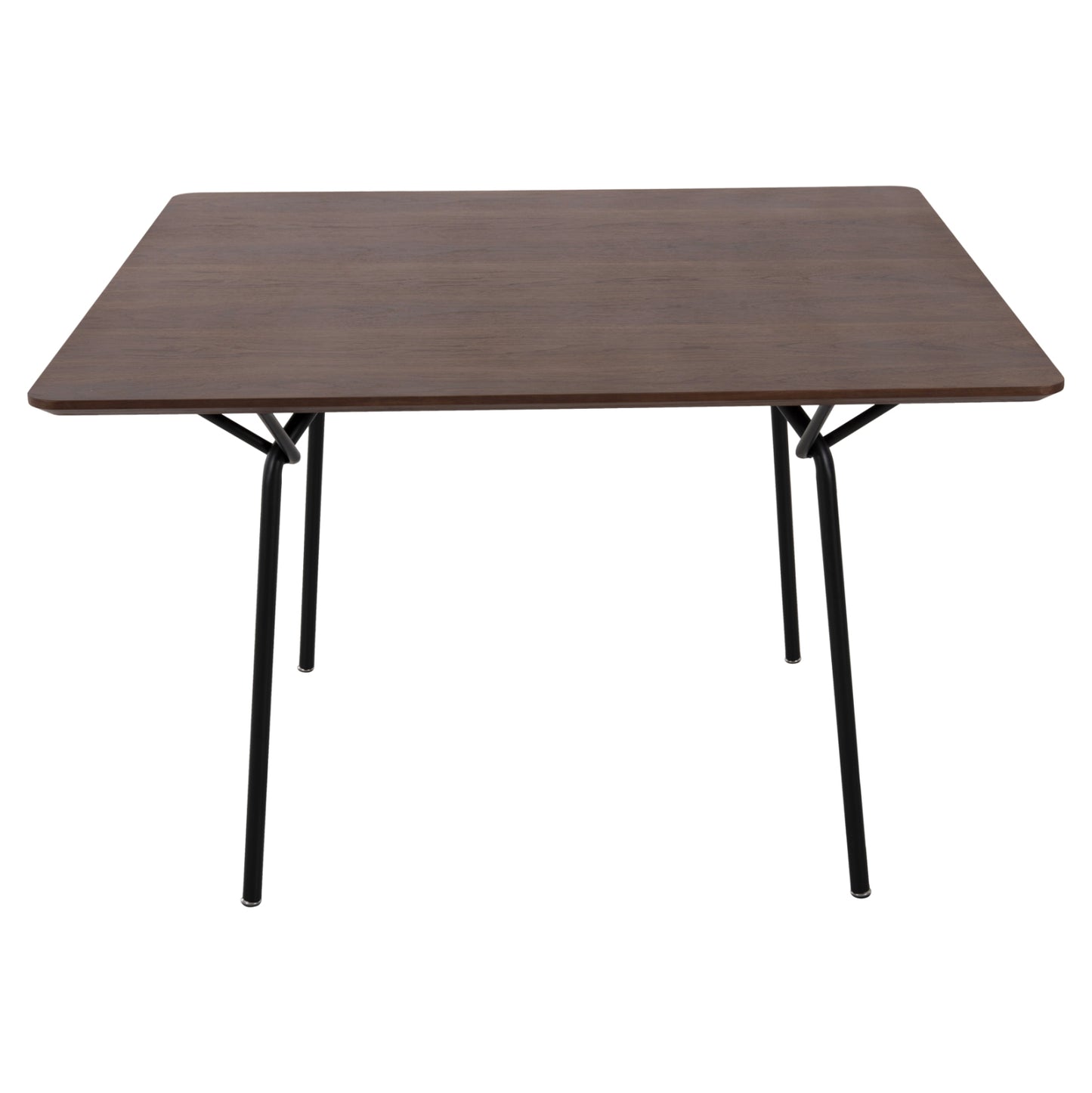 Dining Table Square Trenk Hm9614.02 Mdf With Oak Veneer In Walnut-black Metal Legs 120x120x75hcm.