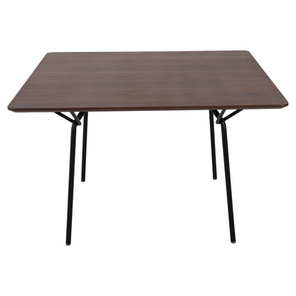 Dining Table Square Trenk Hm9614.02 Mdf With Oak Veneer In Walnut-black Metal Legs 120x120x75hcm.
