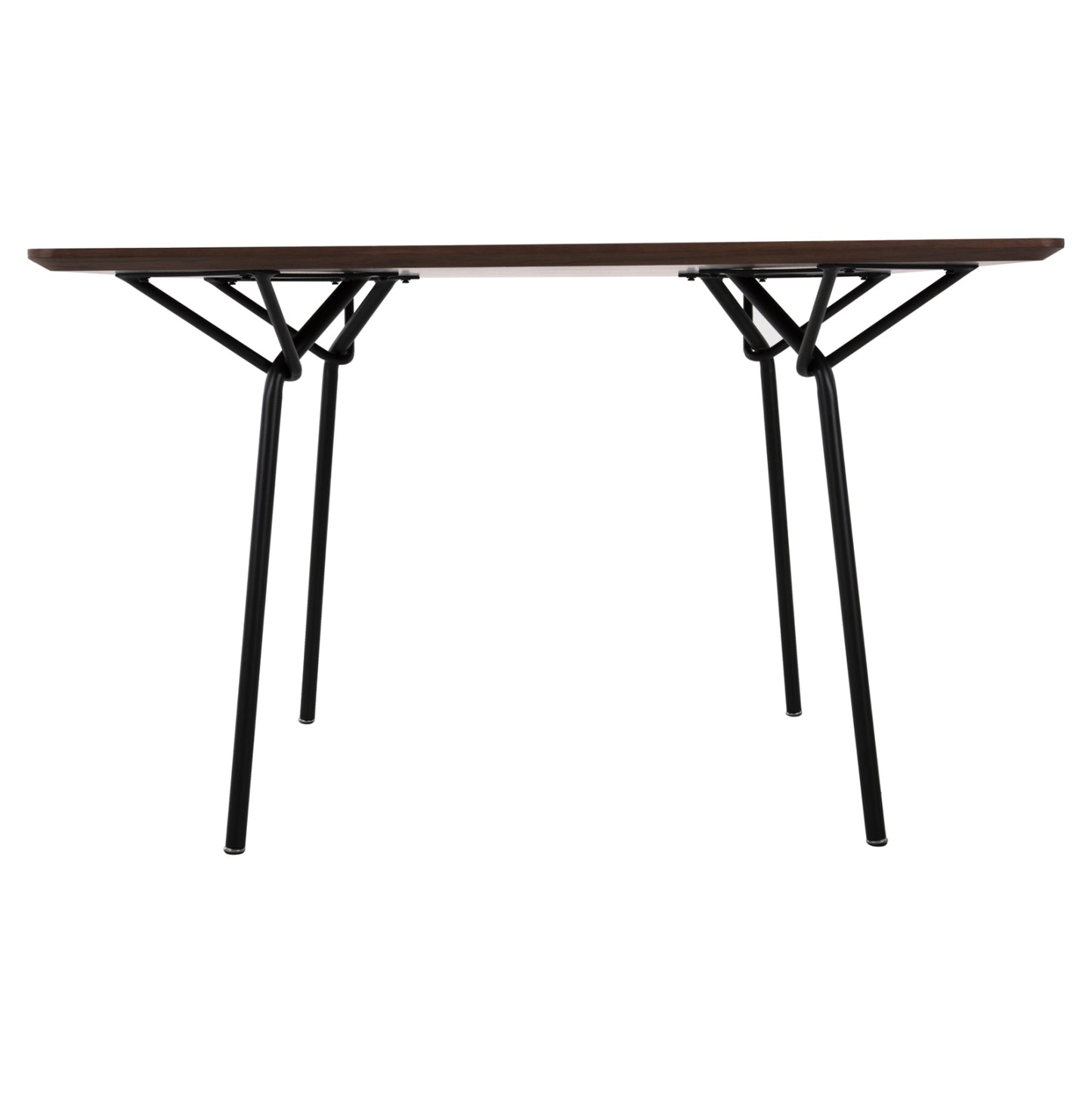 Dining Table Square Trenk Hm9614.02 Mdf With Oak Veneer In Walnut-black Metal Legs 120x120x75hcm.