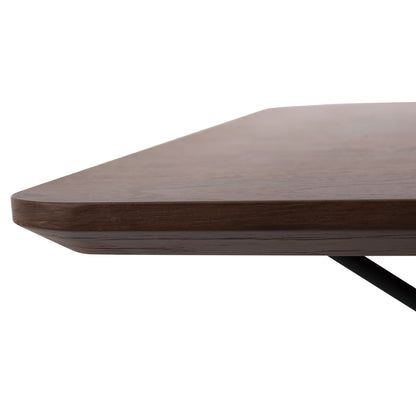 Dining Table Square Trenk Hm9614.02 Mdf With Oak Veneer In Walnut-black Metal Legs 120x120x75hcm.