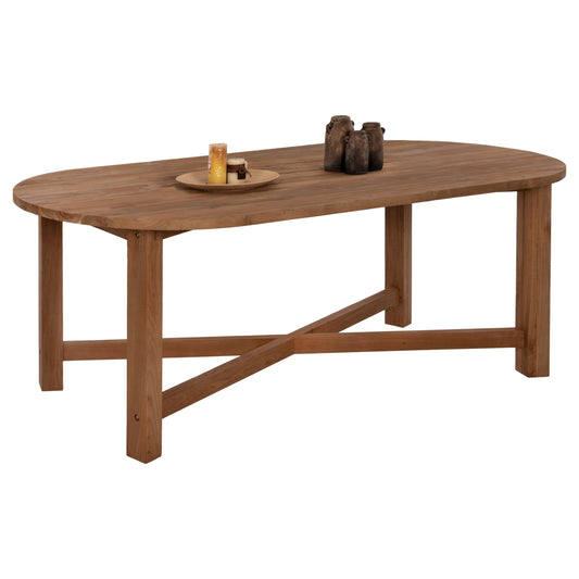 Dining Table Kutai Hm9639 Recycled Teak Wood In Natural Color 220x100x75hcm.