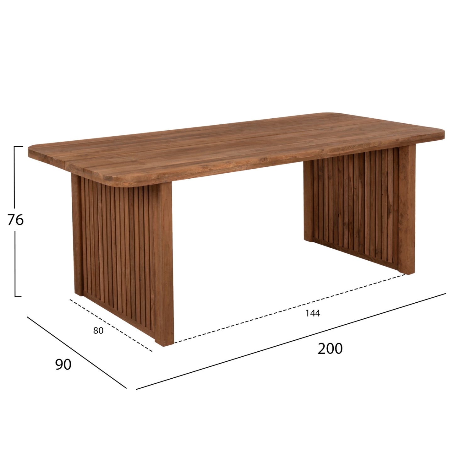 Dining Table Bontang Hm9641 Recycled Teak In Natural Rustic Color 200x90x76hcm.