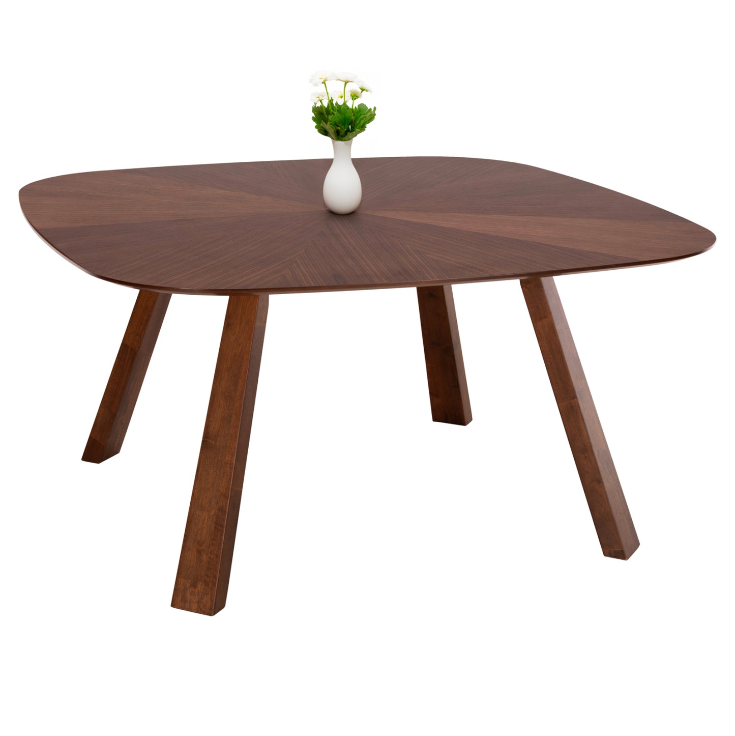 Dining Table Riner Hm9733 Mdf With Sunburst Walnut Veneer 150x150x75hcm.