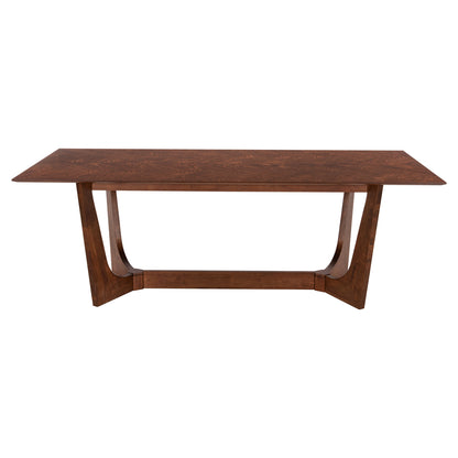 Dining Table Rimer Hm9742 Mdf With Ash Wood Veneer In Walnut Color 220x100x75h Cm.
