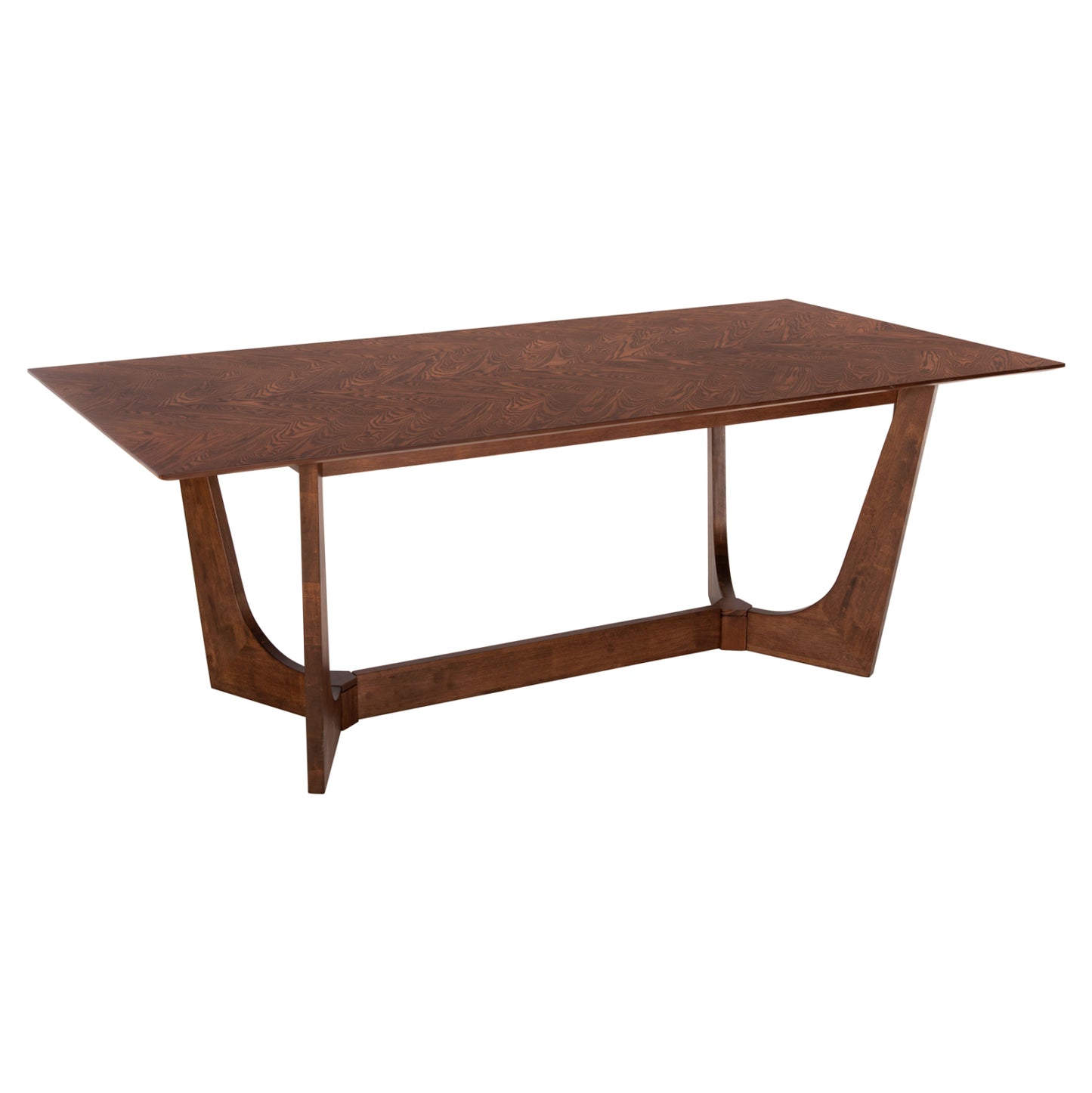 Dining Table Rimer Hm9742 Mdf With Ash Wood Veneer In Walnut Color 220x100x75h Cm.