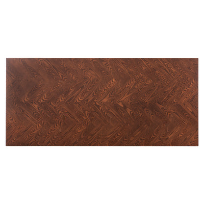 Dining Table Rimer Hm9742 Mdf With Ash Wood Veneer In Walnut Color 220x100x75h Cm.