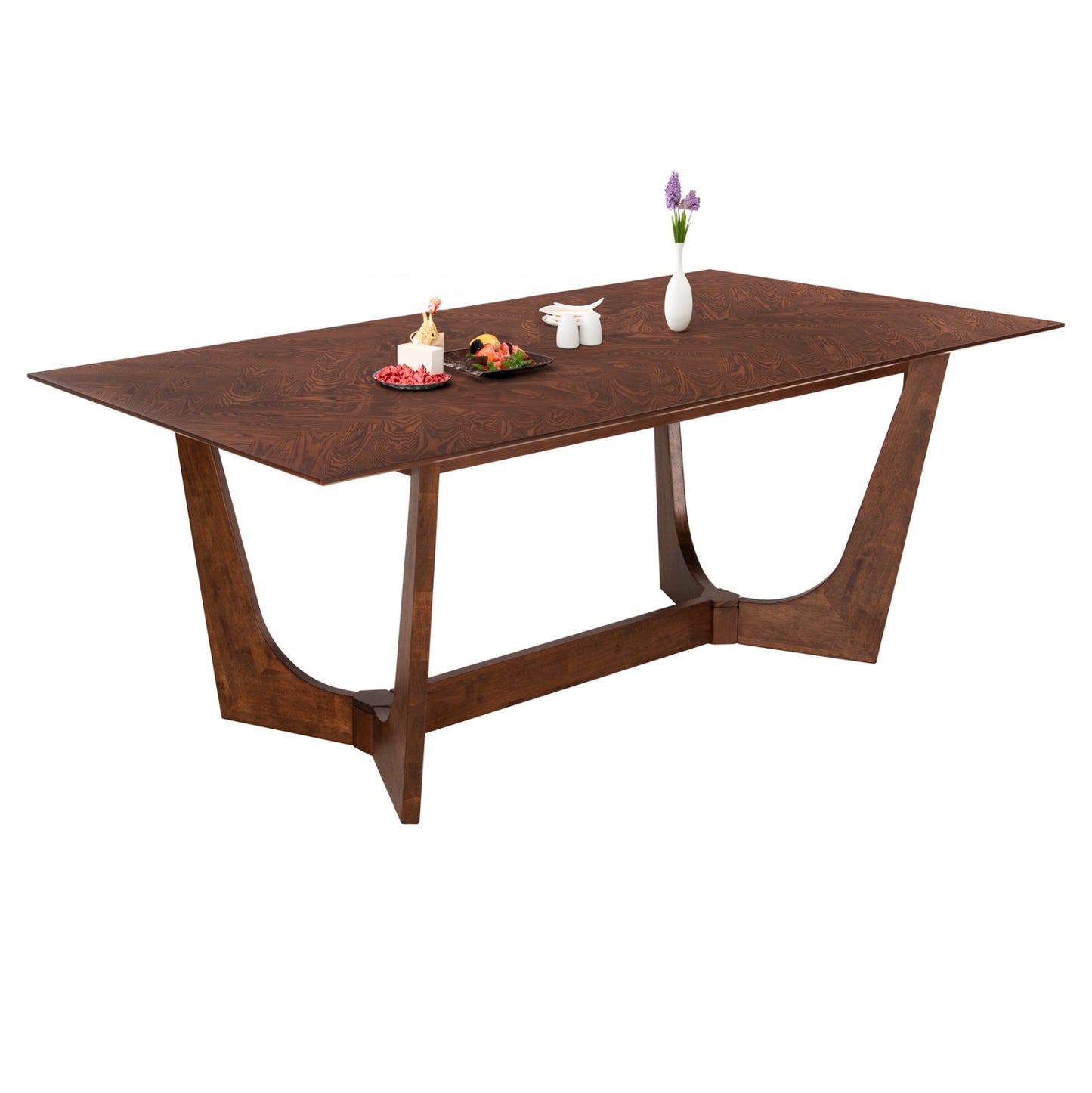 Dining Table Rimer Hm9742 Mdf With Ash Wood Veneer In Walnut Color 220x100x75h Cm.