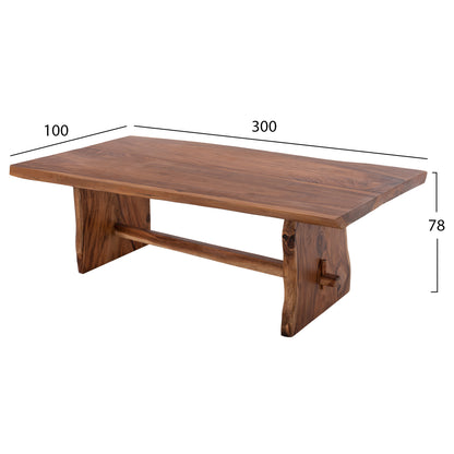 Dining Table Ulyses Hm9759 Solid Suar Wood In Natural Coloring 300x100x78hcm.