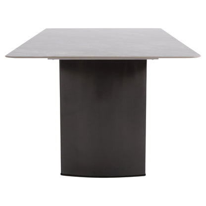 Dining Table Heff Hm9766.01 Ceramic 12mmtop In Black Marble-mdf Frame-fblack Metal Legs 200x100x76hcm.