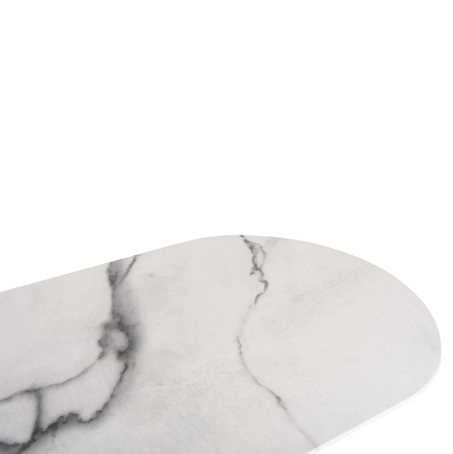 Dining Table Prentis Hm9770.01 Ceramic 12mm Top In White Marble-white Metal Legs 180x90x76hcm.