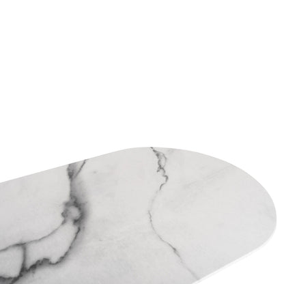 Dining Table Prentis Hm9770.01 Ceramic 12mm Top In White Marble-white Metal Legs 180x90x76hcm.