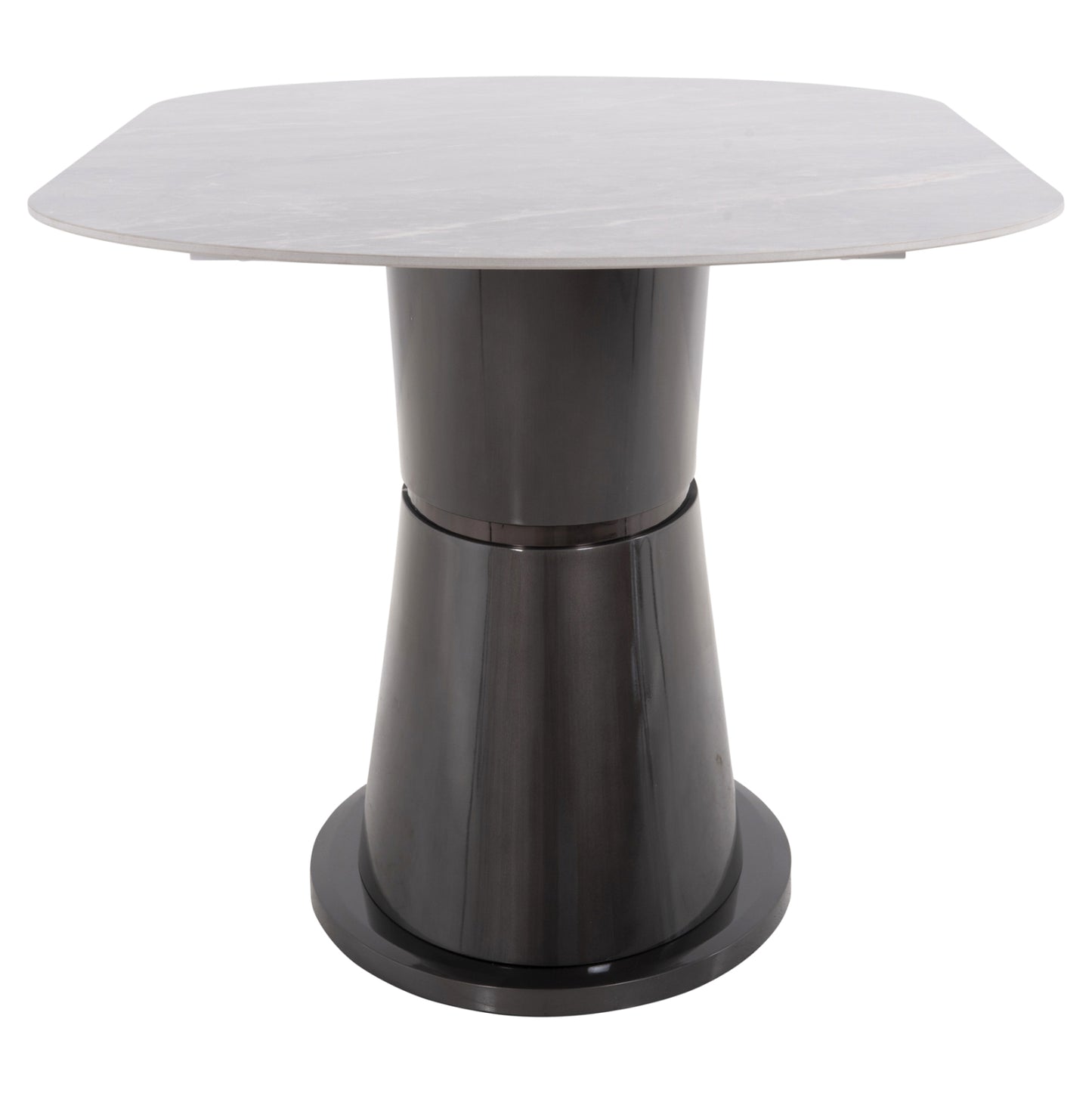 Dining Table Bent Hm9773.01 Ceramic In Grey Marble-mdf Base In Anthracite 180x90x76hcm.