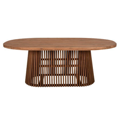 Dining Table Remik Hm9835 Recycled Teak Wood In Natural 100x200x75,5hcm. Tabletop 4cm.