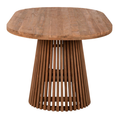 Dining Table Remik Hm9835 Recycled Teak Wood In Natural 100x200x75,5hcm. Tabletop 4cm.
