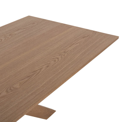 Dining Table Paolo Hm9853 Mdf With Manchurian Wood Veneer-solid Rubberwood Legs-oak Color 180x90x75hcm.
