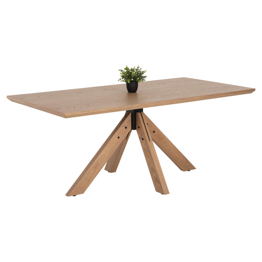 Dining Table Paolo Hm9853 Mdf With Manchurian Wood Veneer-solid Rubberwood Legs-oak Color 180x90x75hcm.