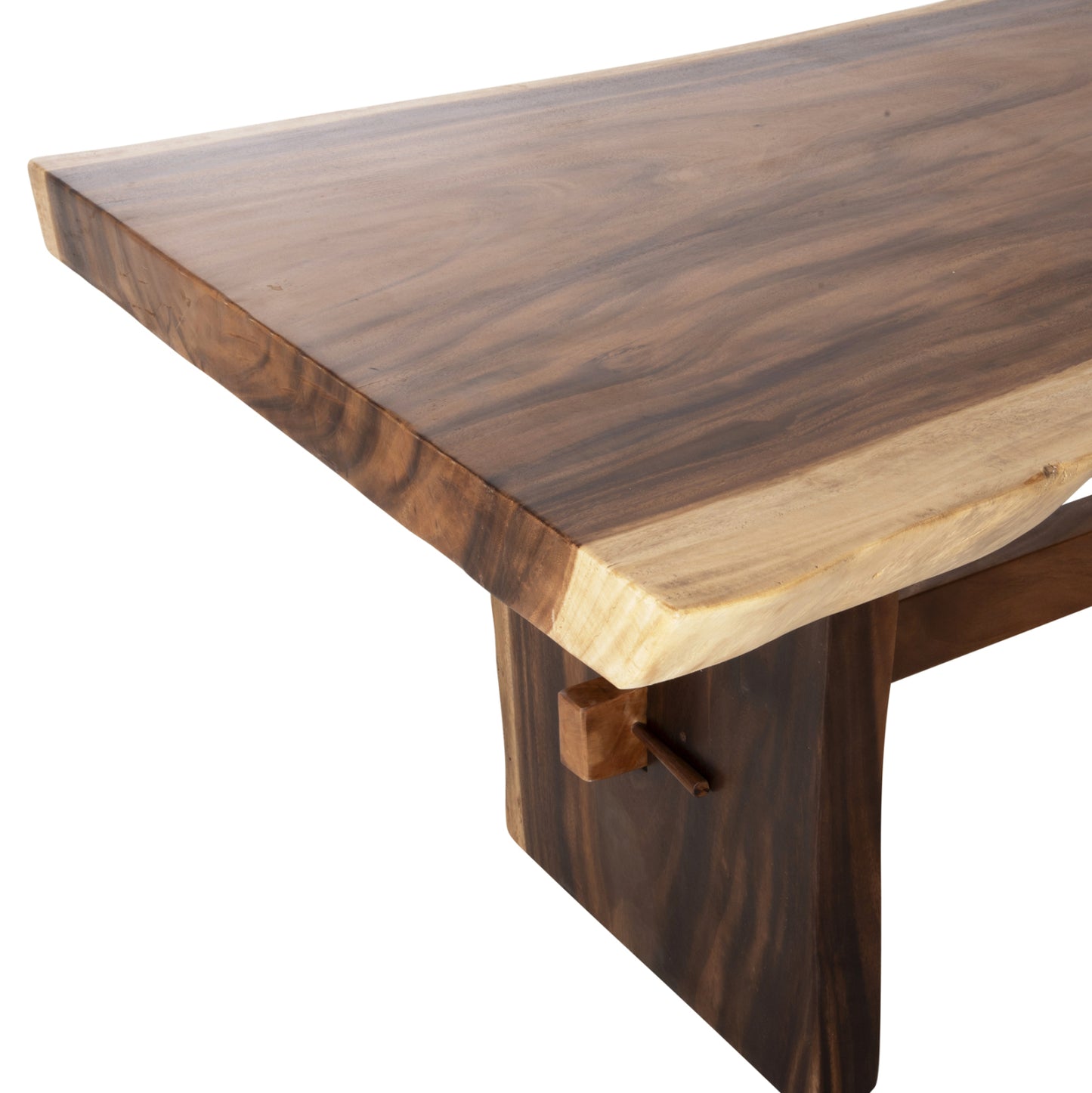 Dining Table Ulyses Hm9888 Solid Suar Wood In Natural-9cm Top Thickness 160x90x78hcm.