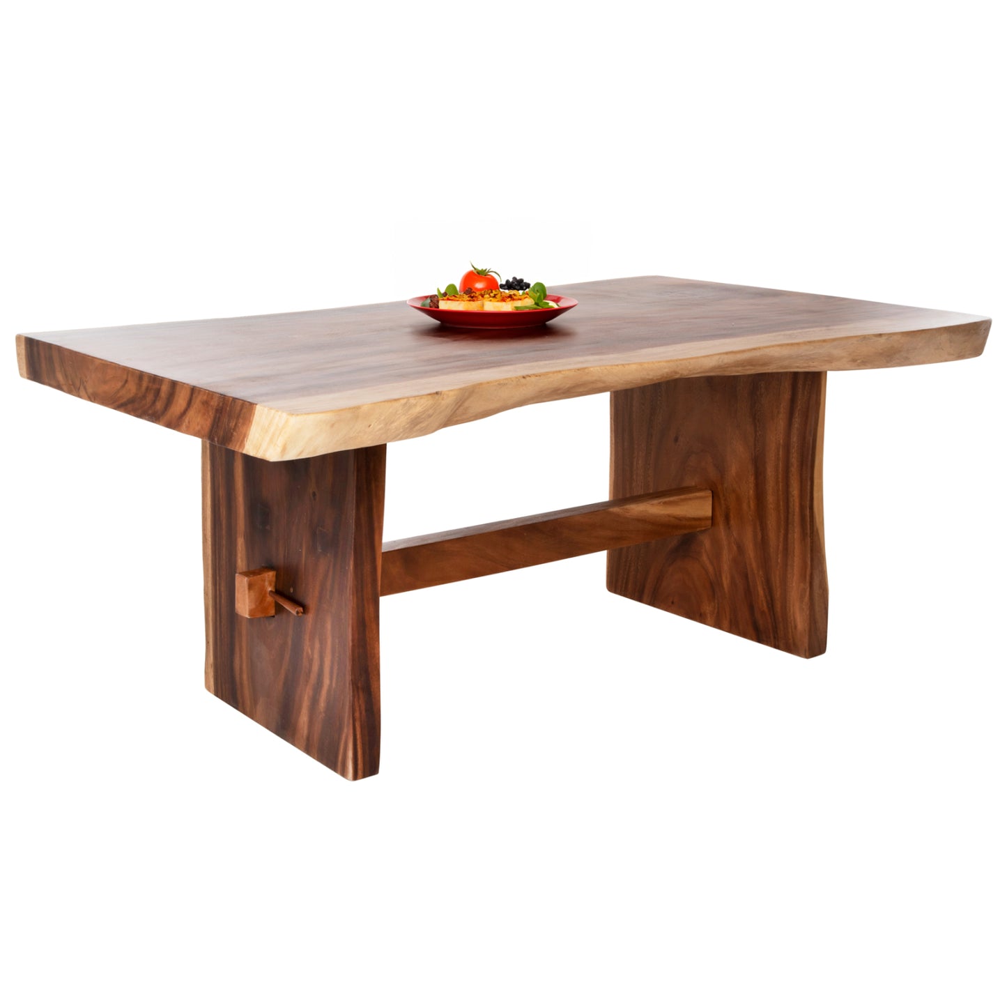 Dining Table Ulyses Hm9888 Solid Suar Wood In Natural-9cm Top Thickness 160x90x78hcm.