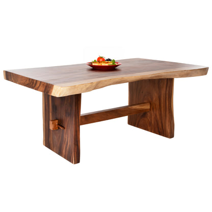 Dining Table Ulyses Hm9888 Solid Suar Wood In Natural-9cm Top Thickness 160x90x78hcm.